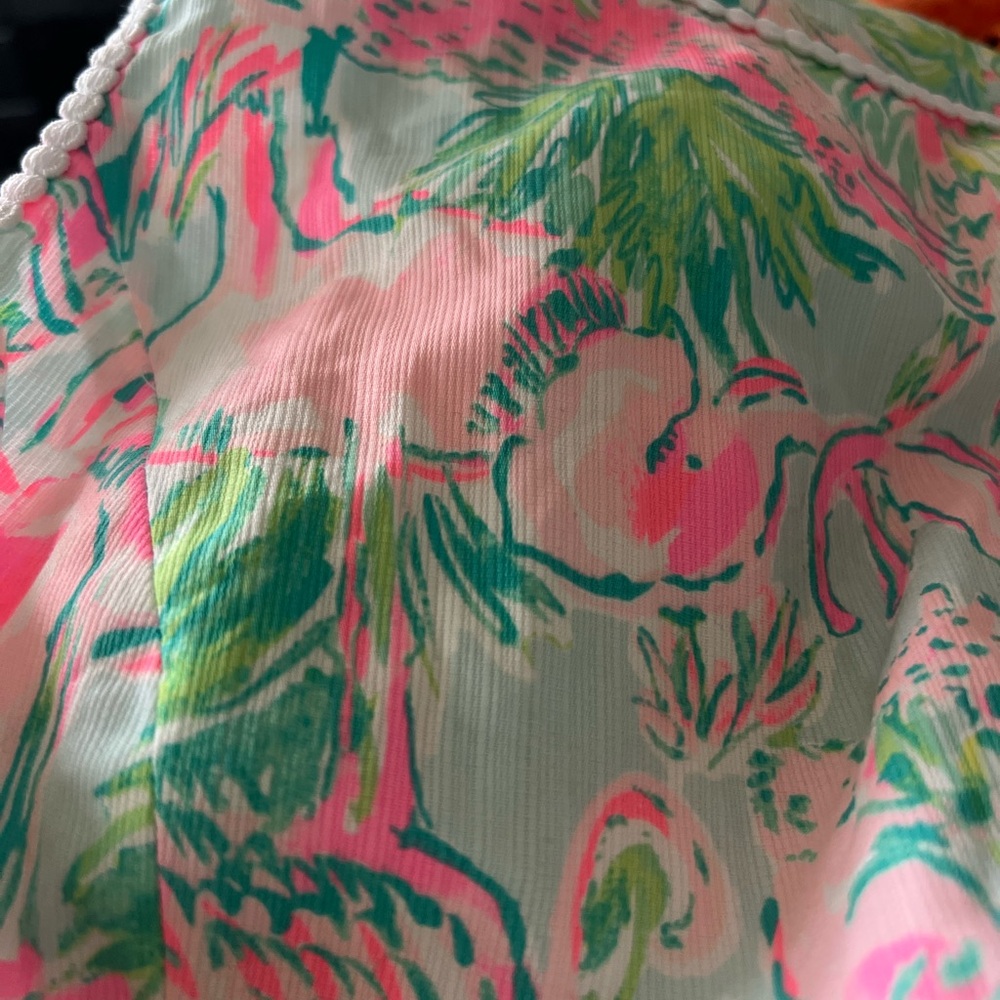Lilly Pulitzer Pink and Green Tropical Dress shift style - Picture 4 of 4